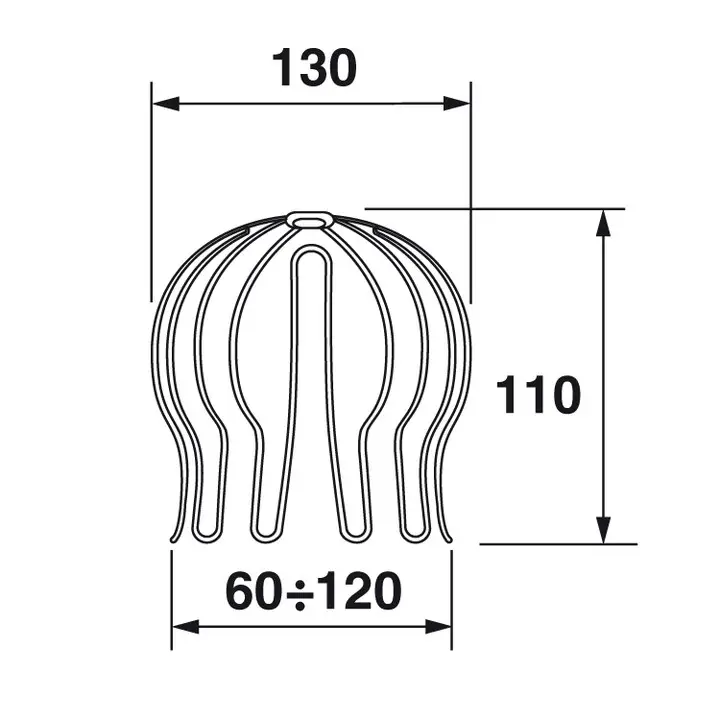 Параметри. Листоуловлювач для воронки ПВХ, ТПО, ТПЕ (оцинкована захисна решітка)